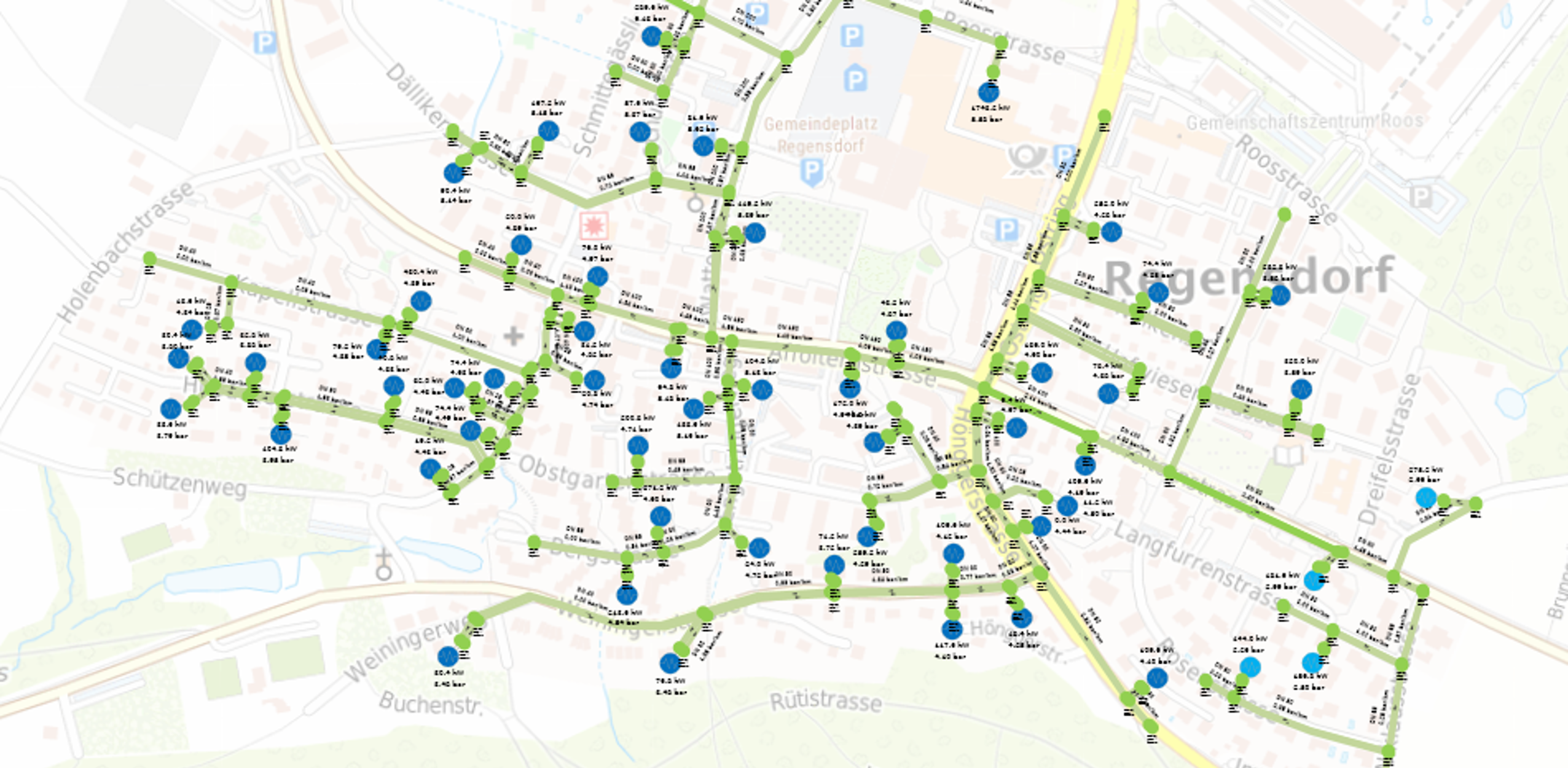 Ausschnitt aus ROKA3: Netz EV Regensdorf
